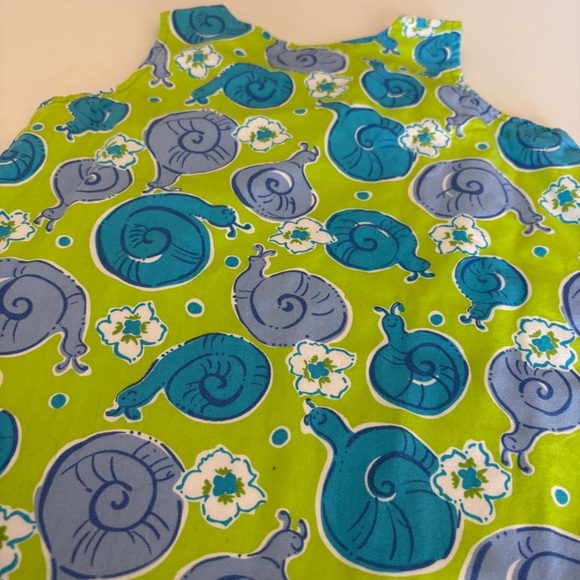 Lilly Pulitzer Dress escargot Snail Green Blue escargot - Picture 4 of 8
